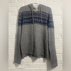 Hollister Hooded Fair Isle Sweater M Alpine Preppy Ski Lodge Holiday